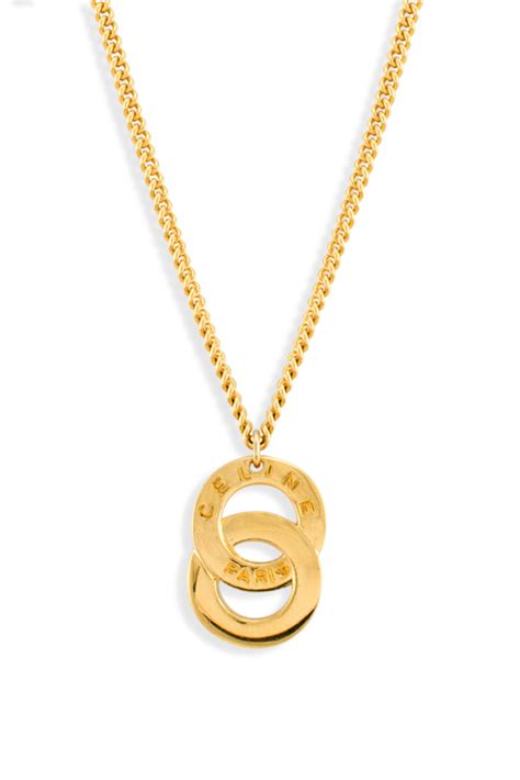 celine logo necklace|authentic Celine necklaces.